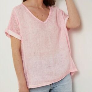 Chocolate Preppy Light Pink V-Neck